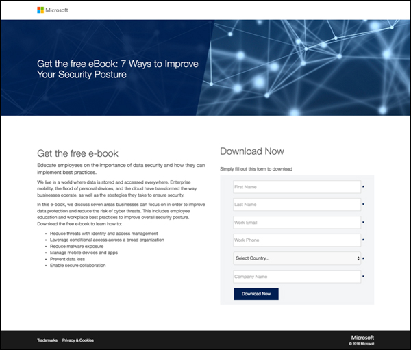Microsoft Landing Page