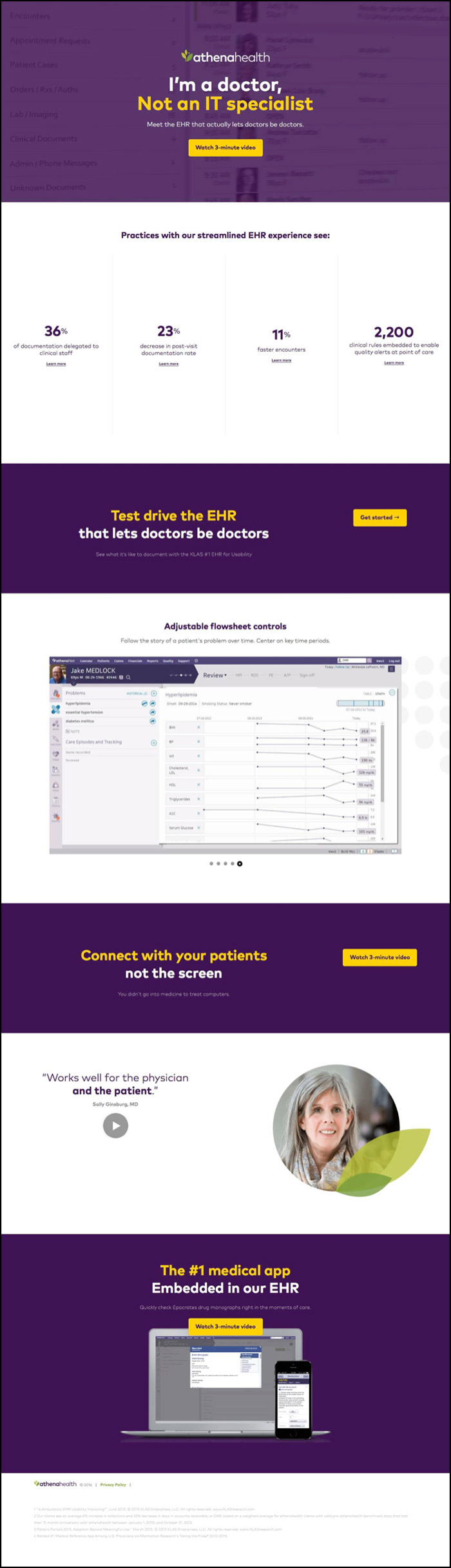 Athena Health Landing Page