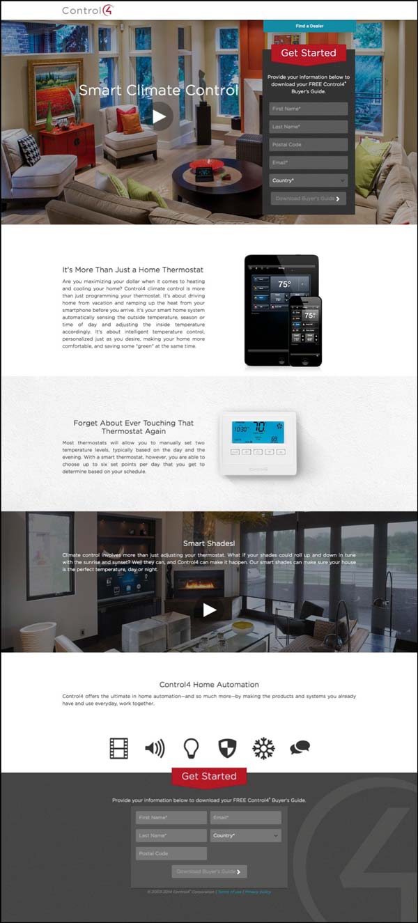 Control4 Landing Page