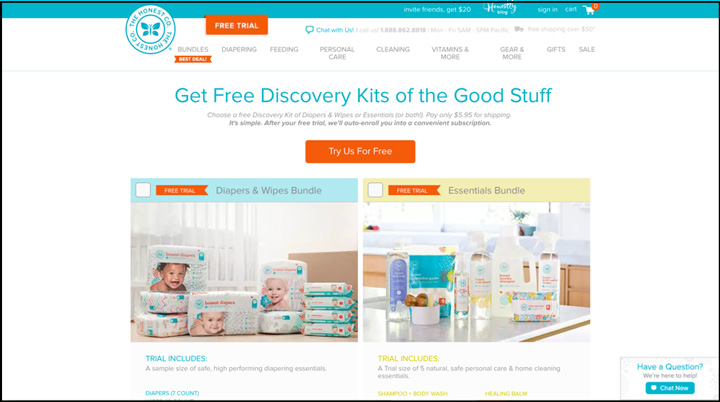 Honest Company Landing Page