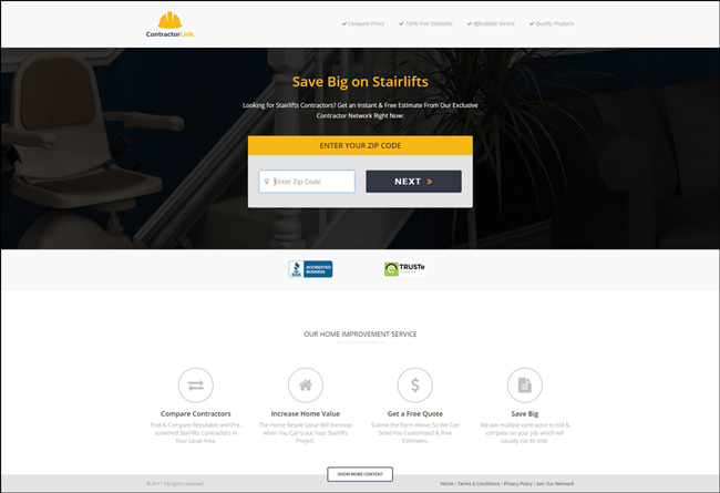 ContractorLink Landing Page
