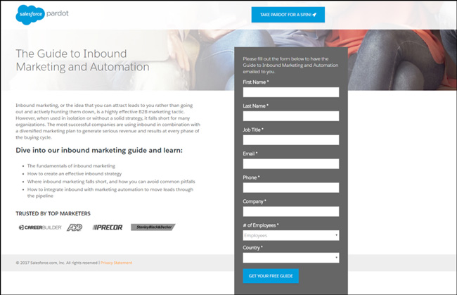 Salesforce Landing Page