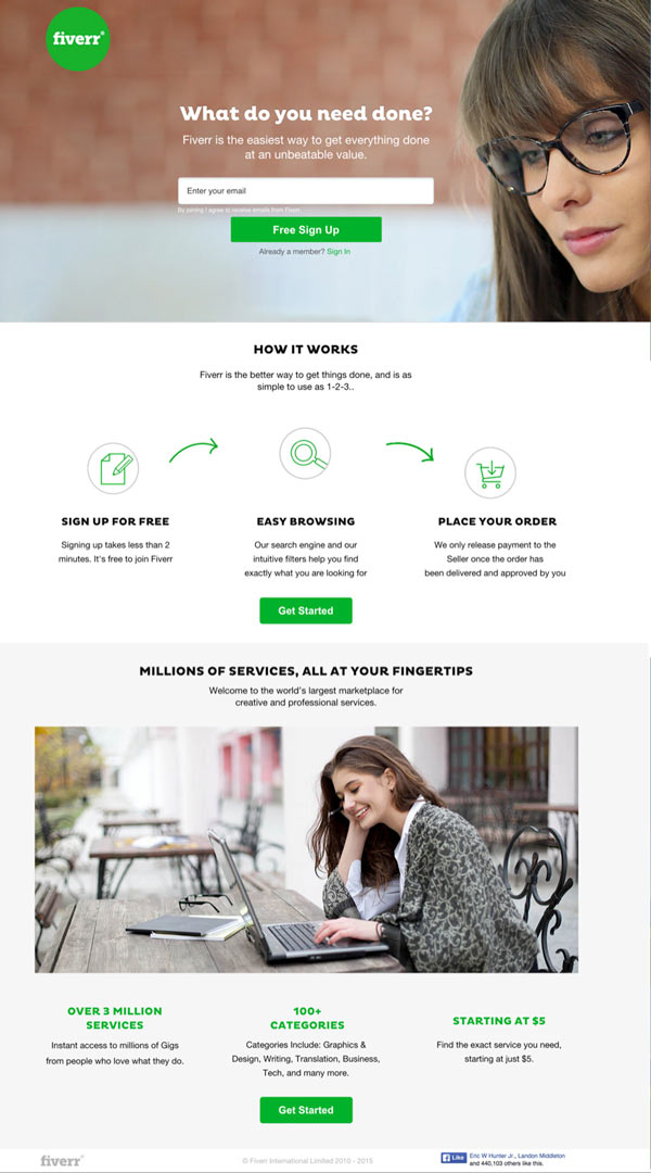 Fiverr Landing Page